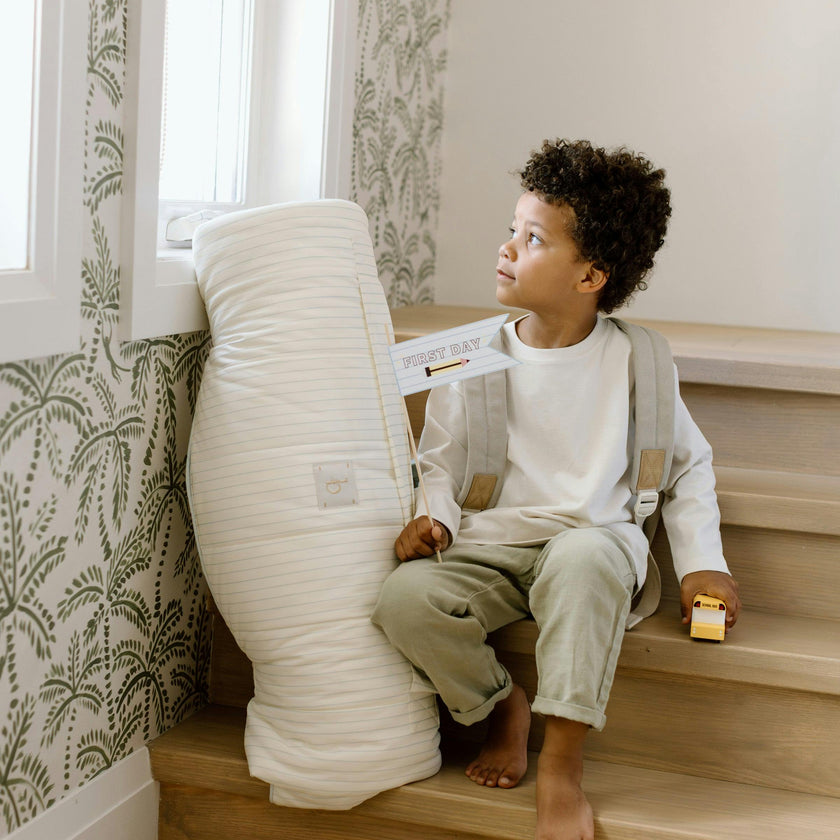 [NEW] XL Organic Nap Mat- Blue Stripe