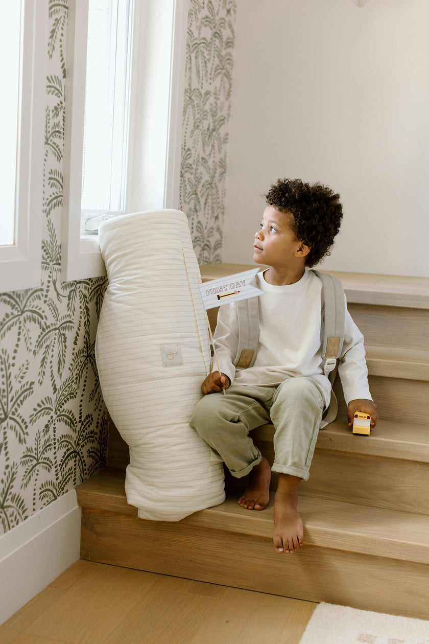 [NEW] XL Organic Nap Mat- Blue Stripe