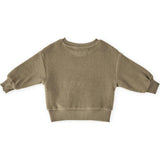 Teddy Fleece Dropped Shoulder Sweatshirt, Green