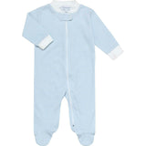 Blue Gingham Zipper Footie