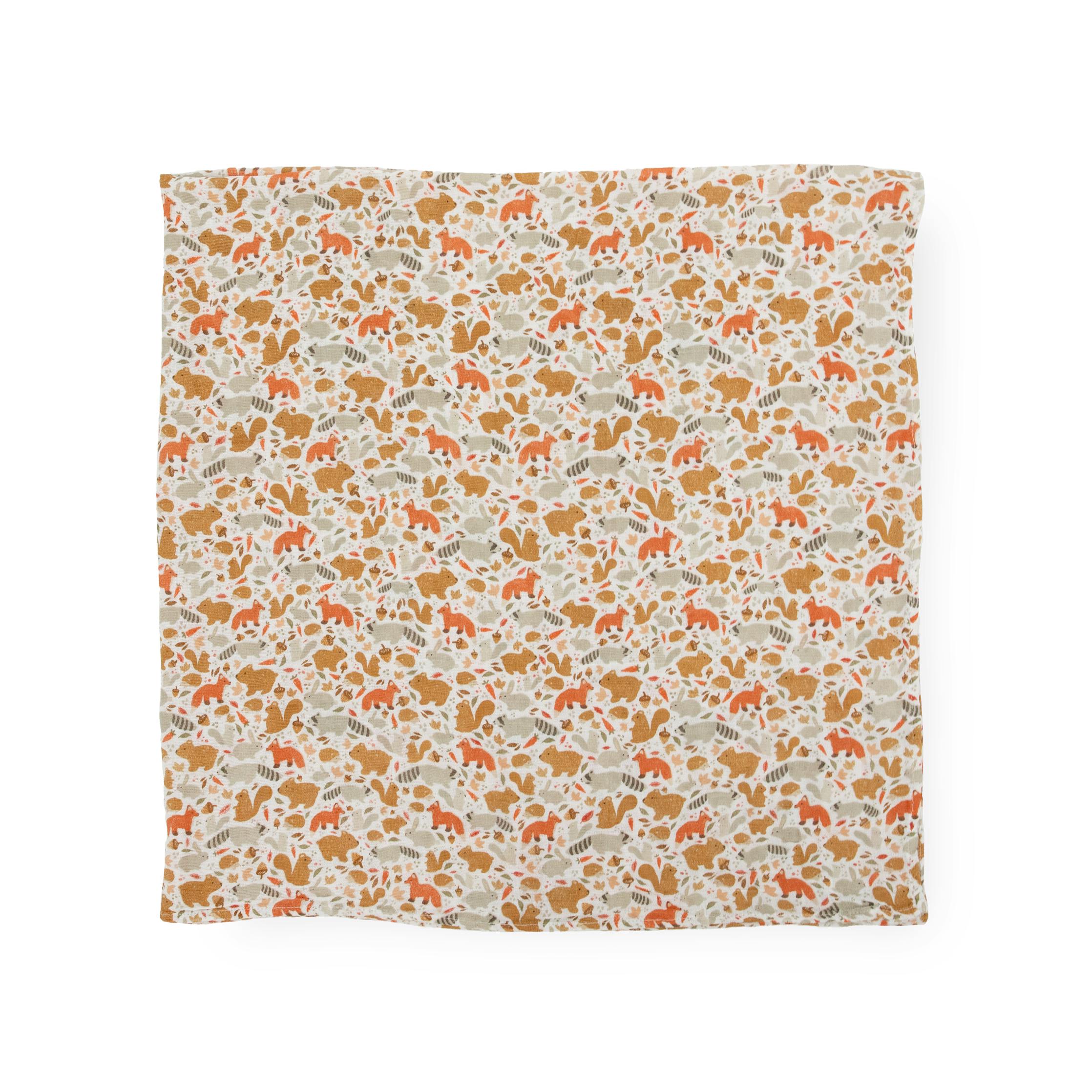 Cotton Muslin Swaddle Blanket - Fall Friends