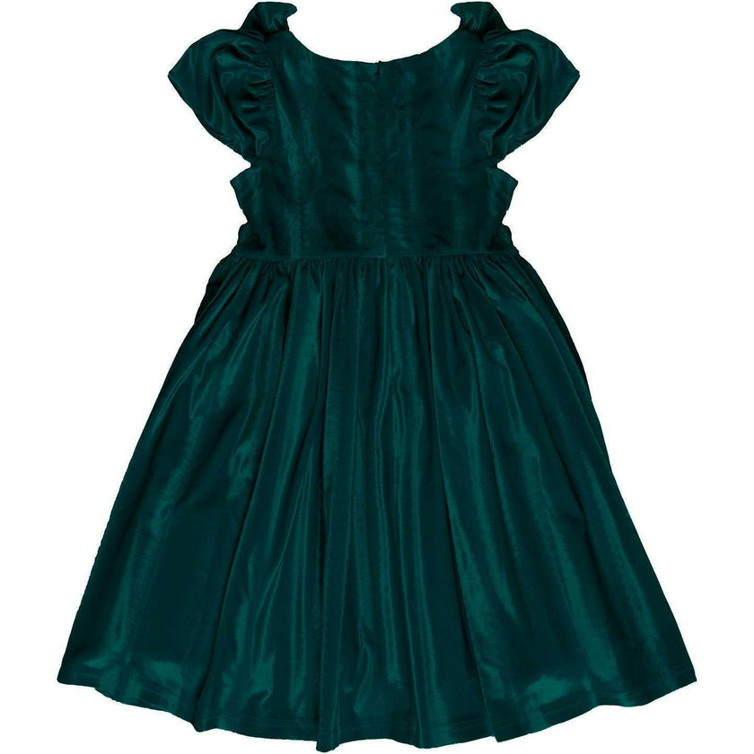 Mini Tiara Dress in Green Velvet