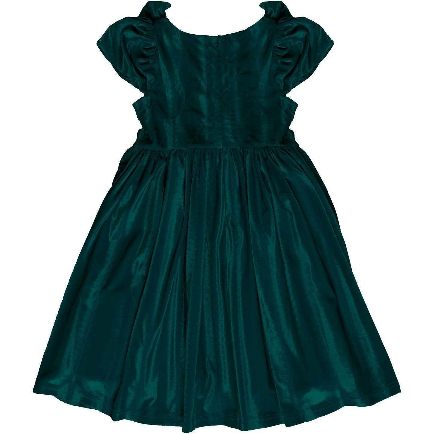 Mini Tiara Dress in Green Velvet