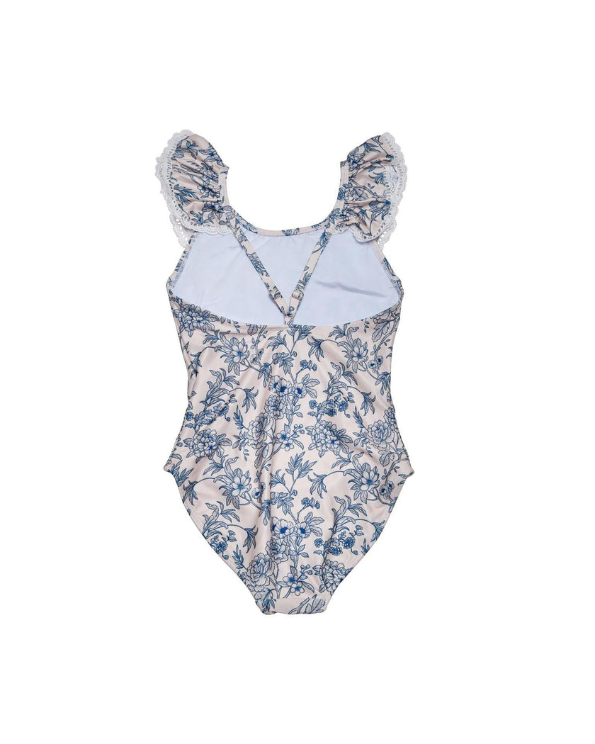 Ruffle Neckline One Piece (Sundance Print)