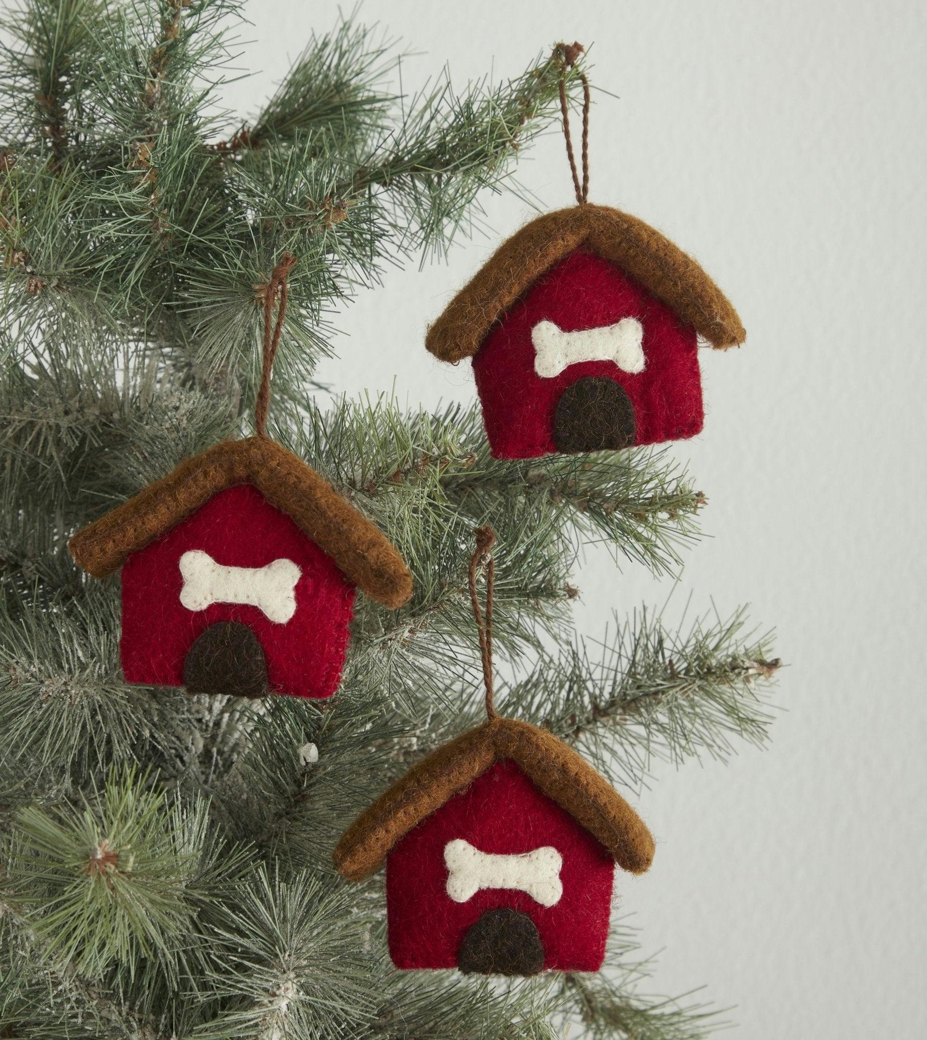 Dog Themed Christmas Decoration Set for Table Top Trees - 9 Pieces