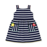 Stripe Knit Dress With Ric Rac And Flowers