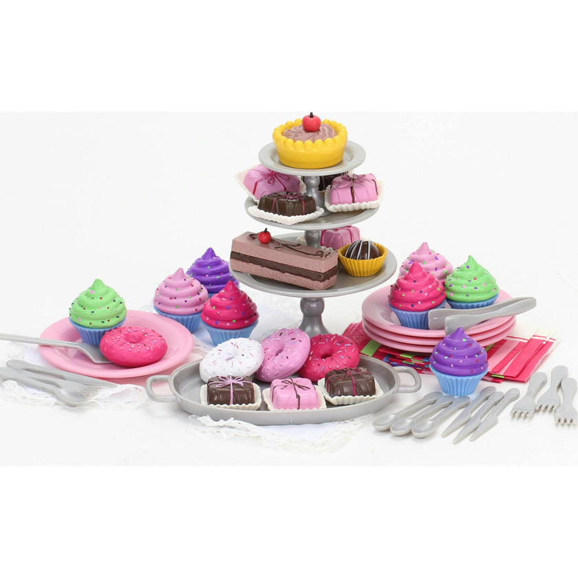 18" Doll Cupcake & Petit Four Set + Dessert Display Set