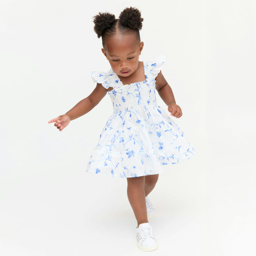 The Tiny Ellie Nap Dress - Blue Botanical