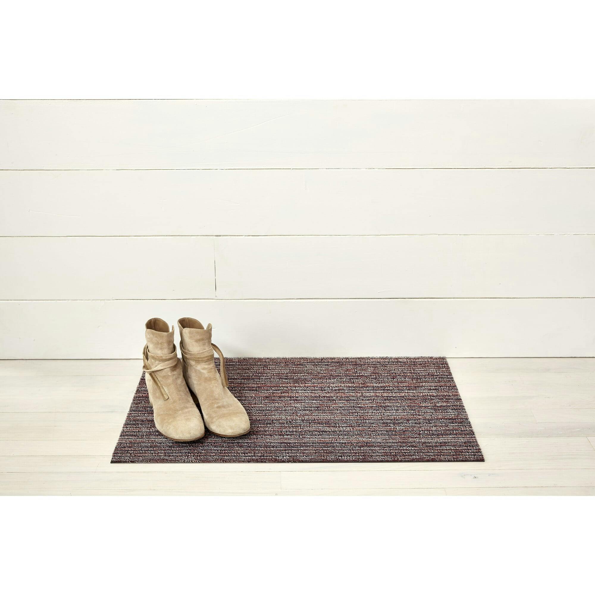 Skinny Stripe Shag Floor Mat, Purple