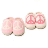 Tweens Plush Slippers with a Peace Design