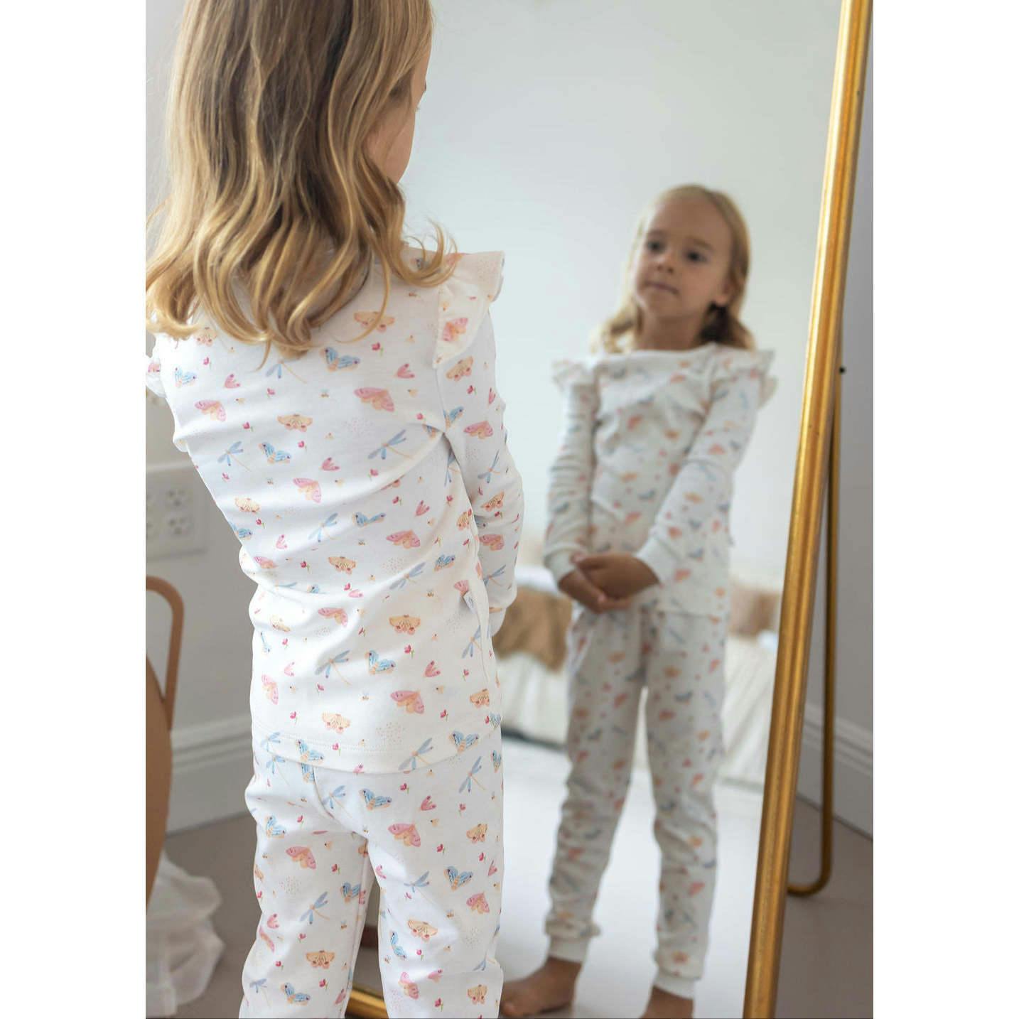 Butterflies Pima Long Pajama Set