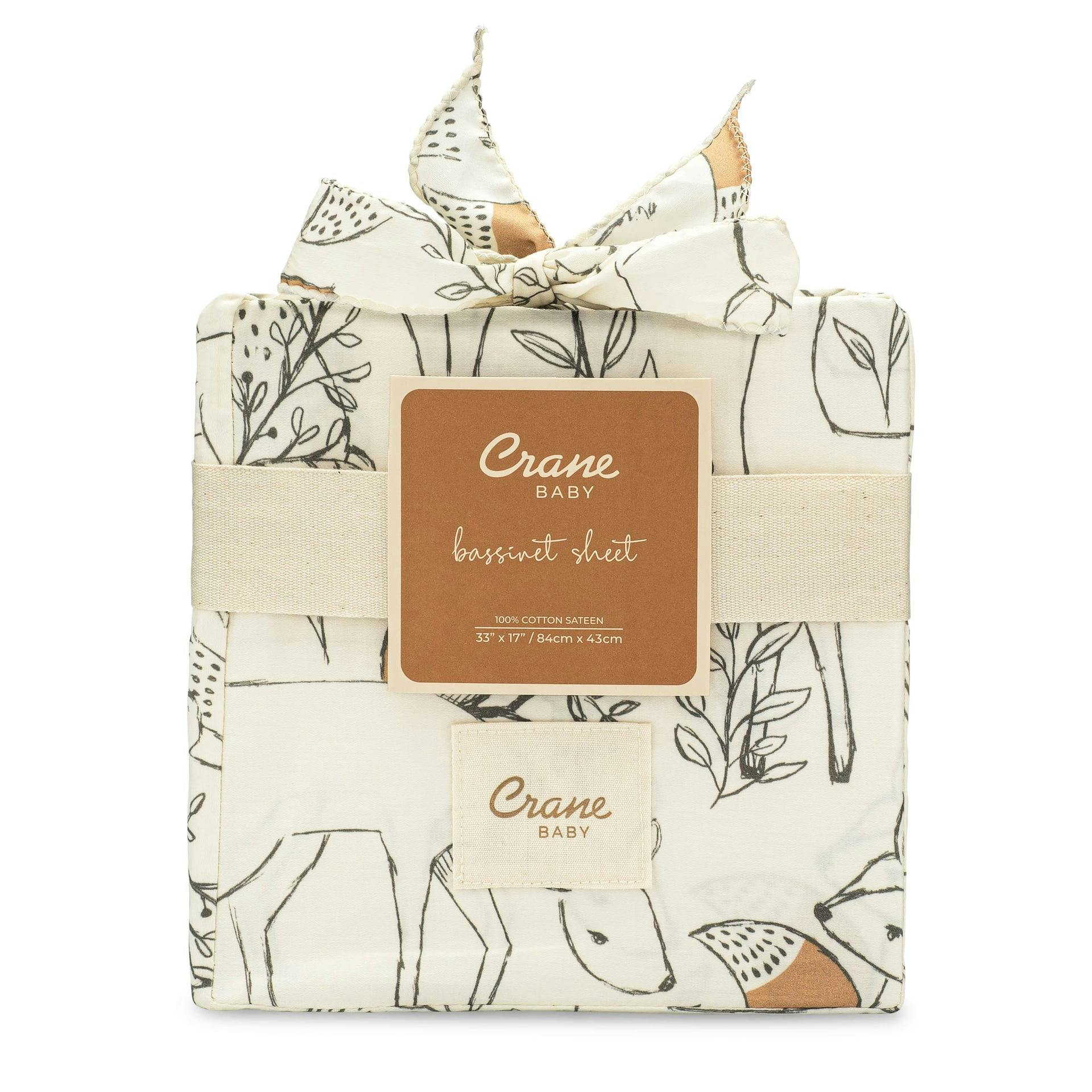 Ezra Woodland Animal Cotton Bassinet Sheet