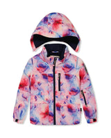 Two Piece Play Snowsuit Mauve Watercolor Floral Print With Navy Pants