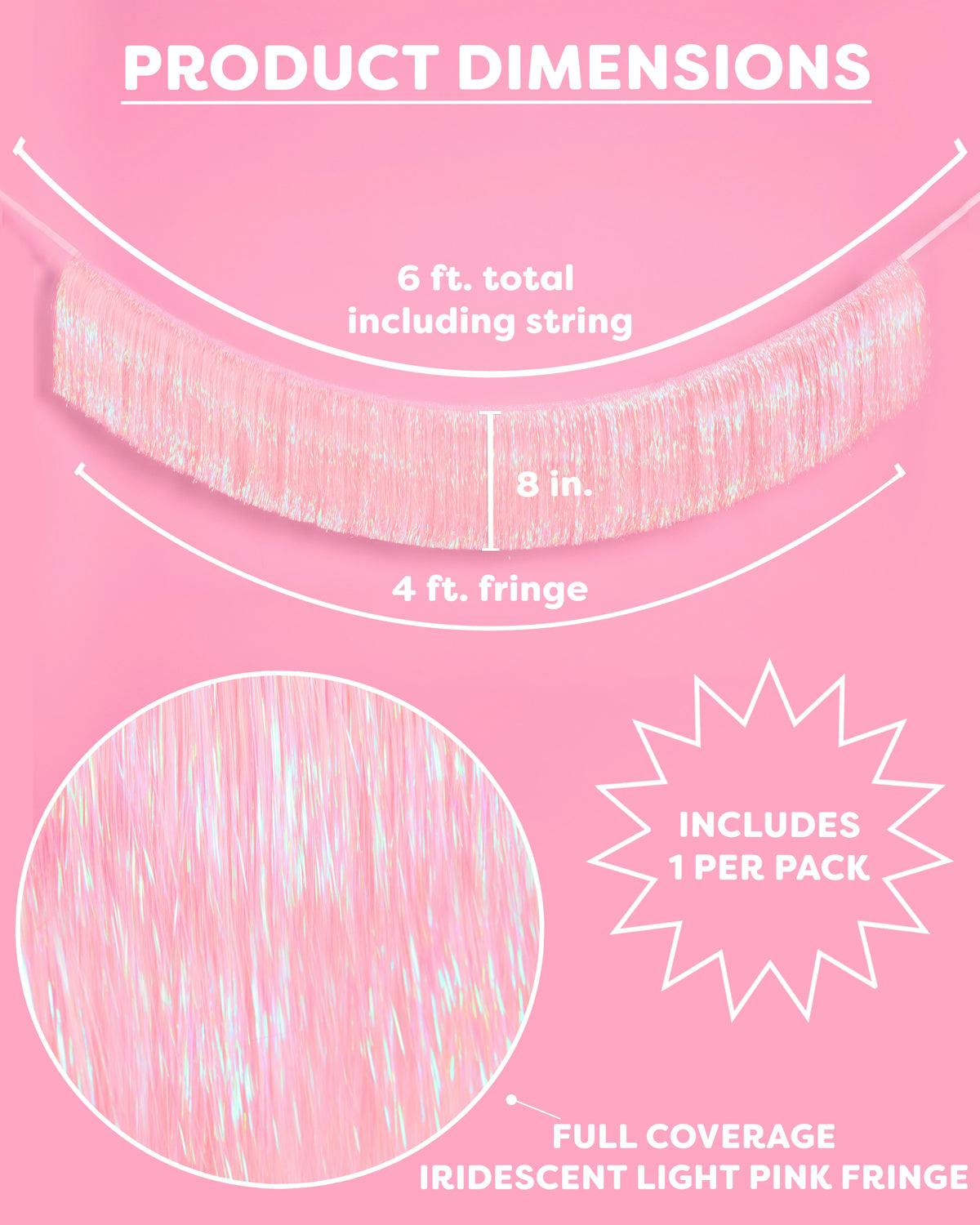 Pretty in Pink Fringe - light pink fringe banner