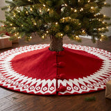 Handmade Scandinavian Design Felt Christmas Tree Skirt Red 60"