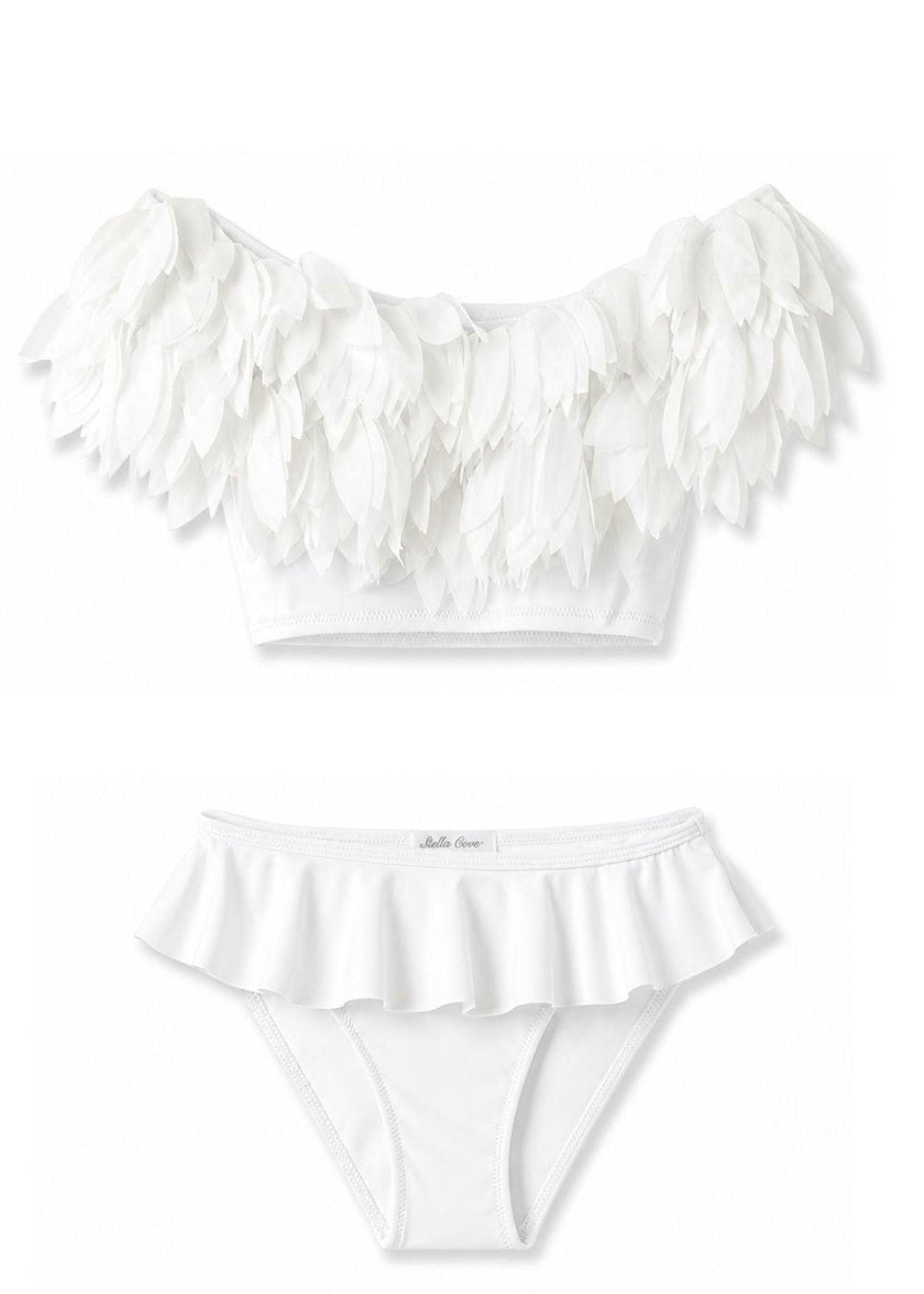 Wide Petal Neck Ruffle Bikini