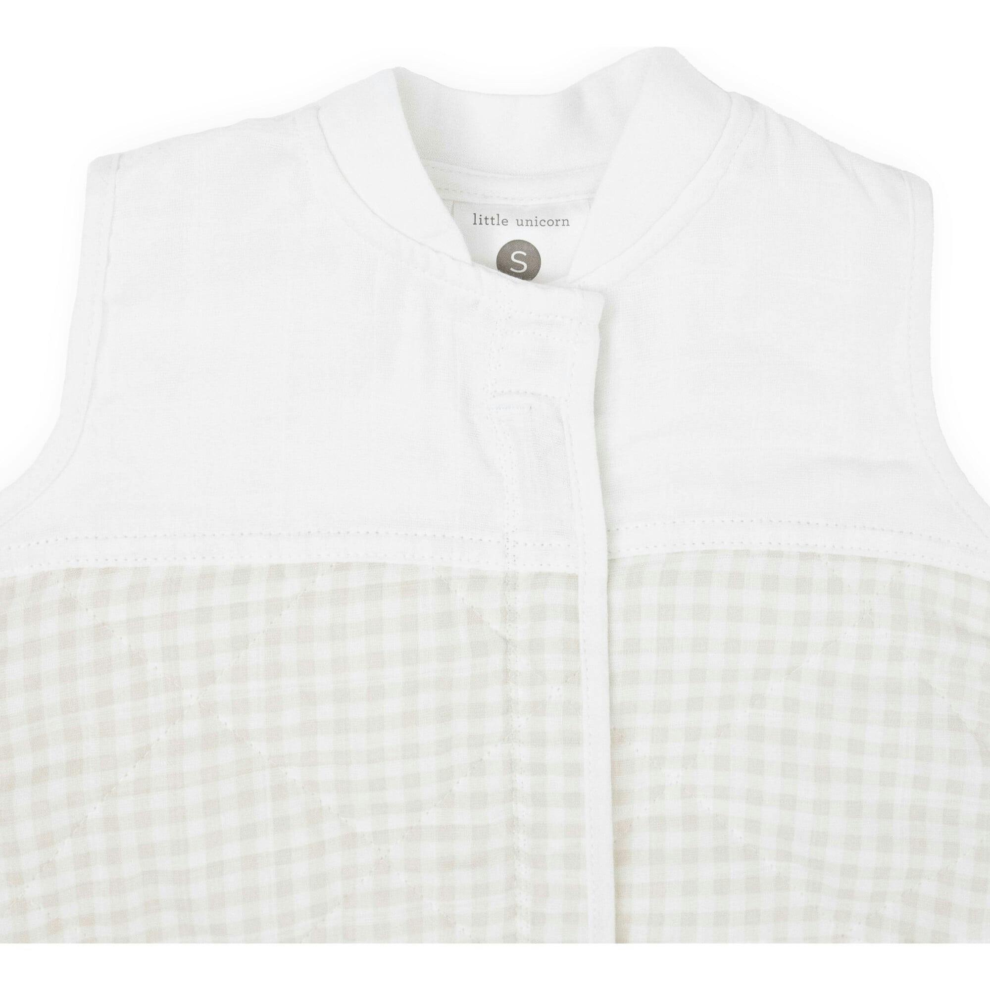 Cotton Muslin Quilted Sleep Bag - Tan Gingham