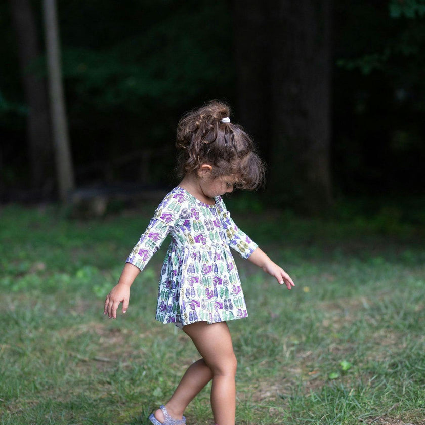 Long Sleeve Bubble Romper in Sneakers