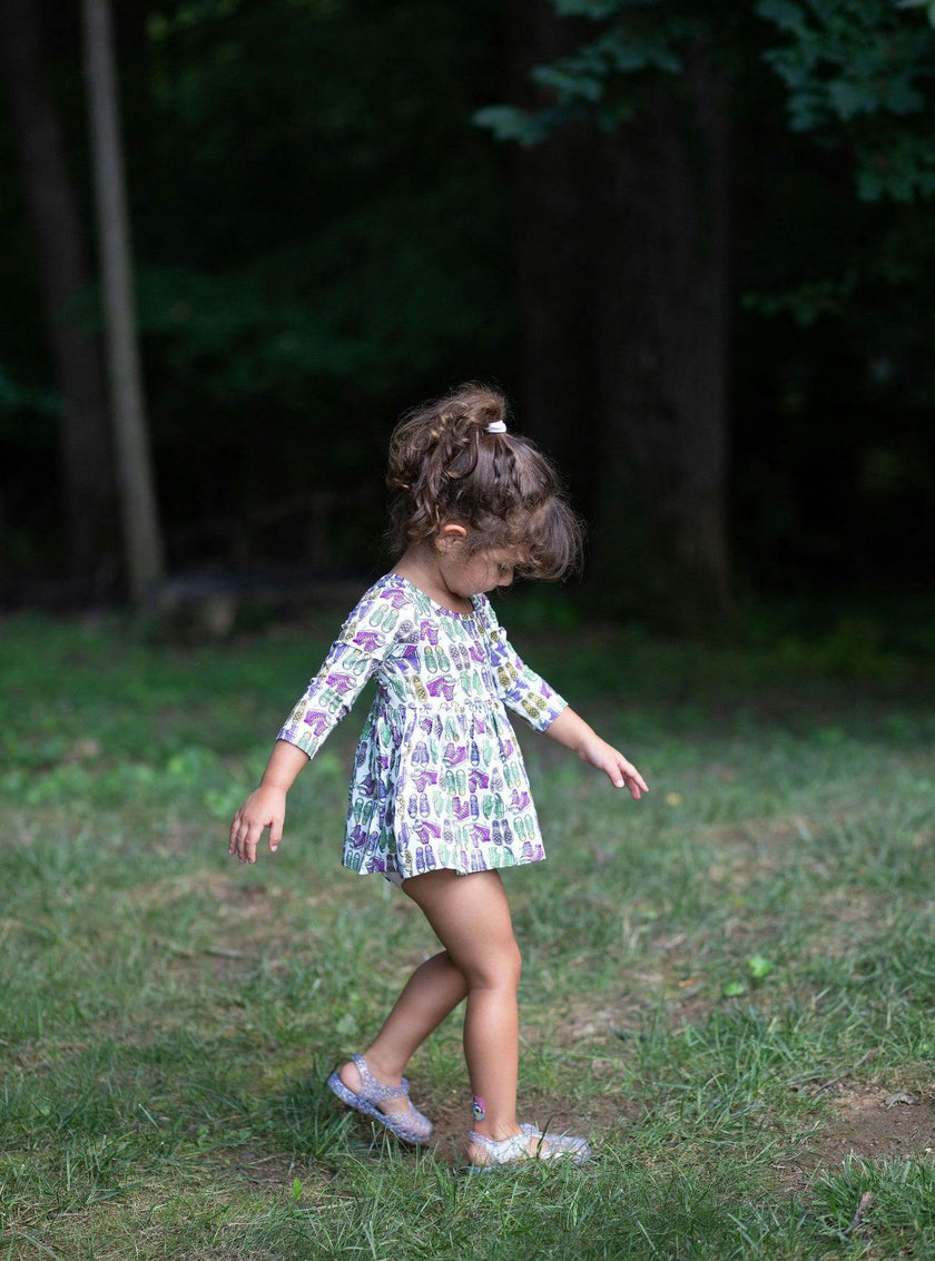 Long Sleeve Bubble Romper in Sneakers