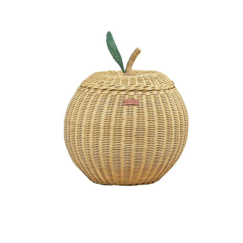 Apple Handcrafted Rattan Storage Basket Natural -  Medium Wicker
