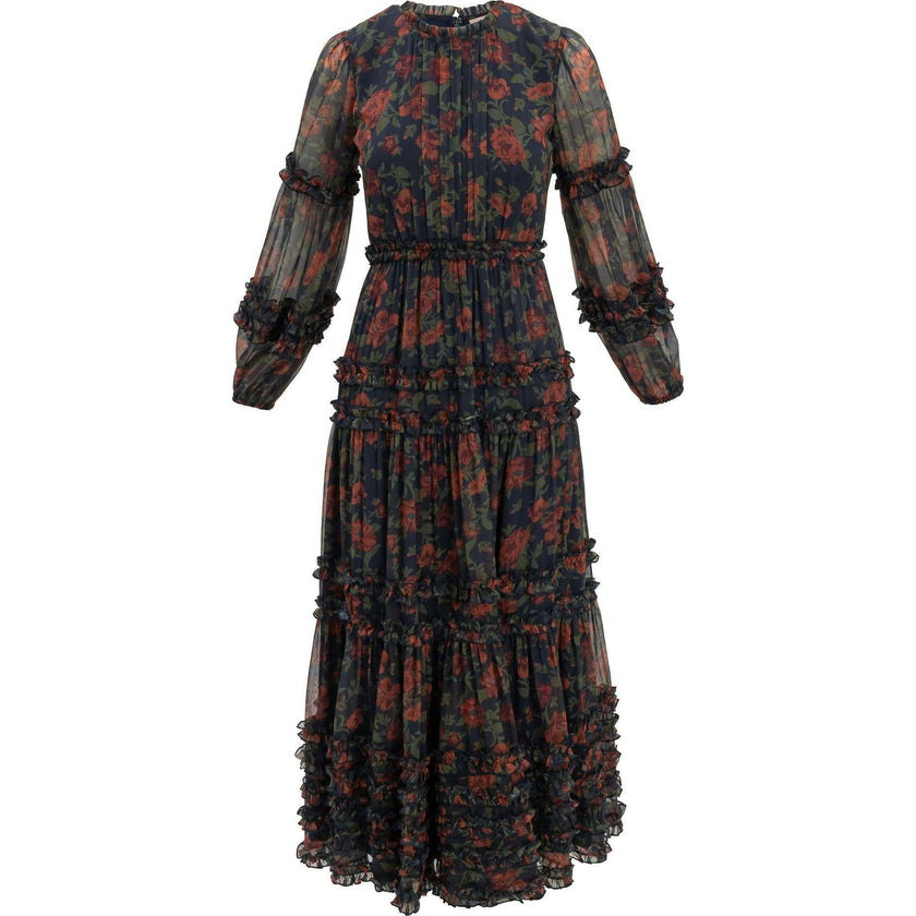 Geneva Dress in Scarlet Bloom