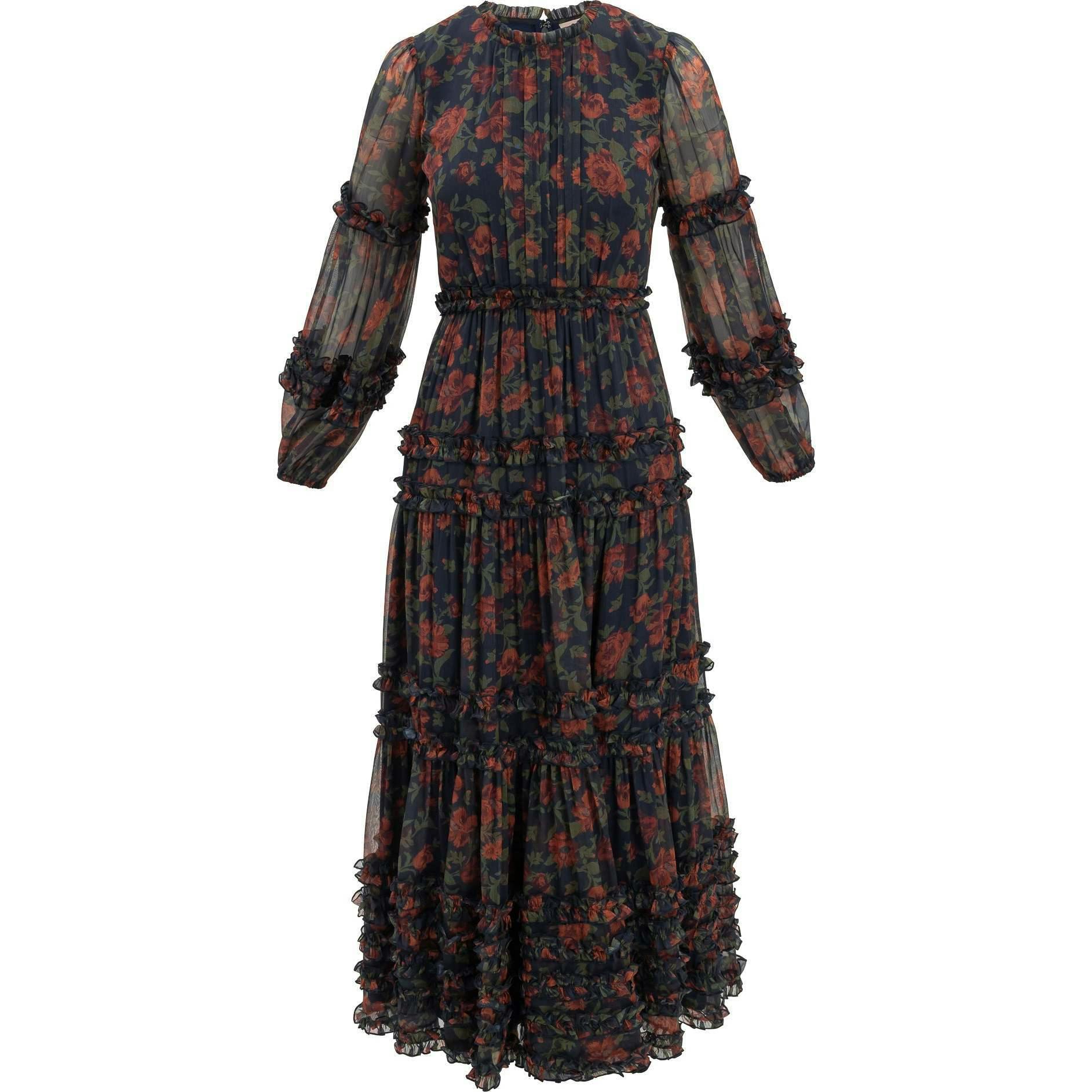 Geneva Dress in Scarlet Bloom