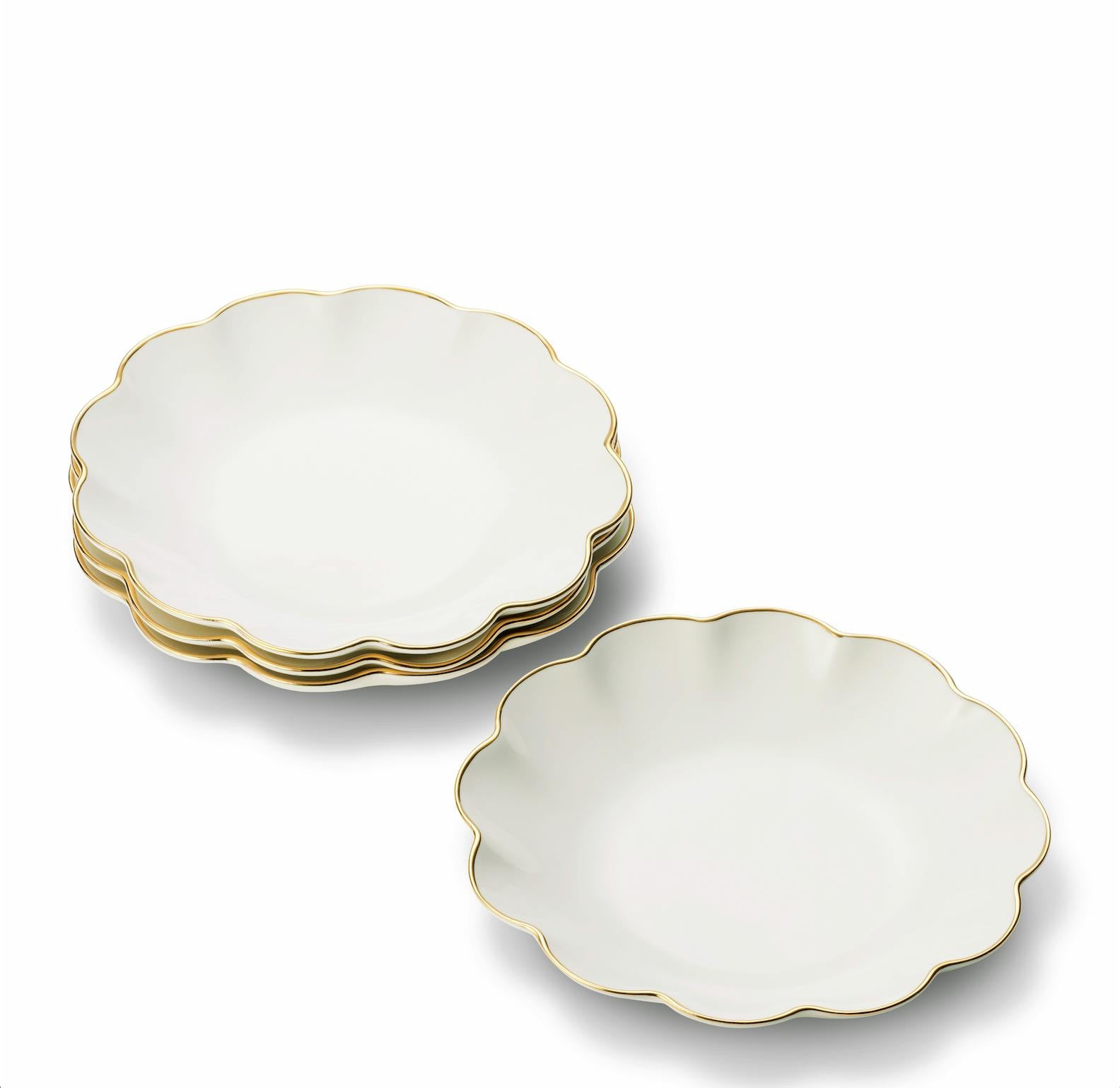 Scalloped Appetizer Plates S/4