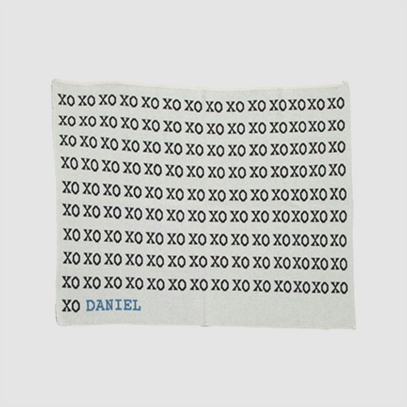 Custom Personalized Baby Sustainable Knit Throw Blanket - Typewriter