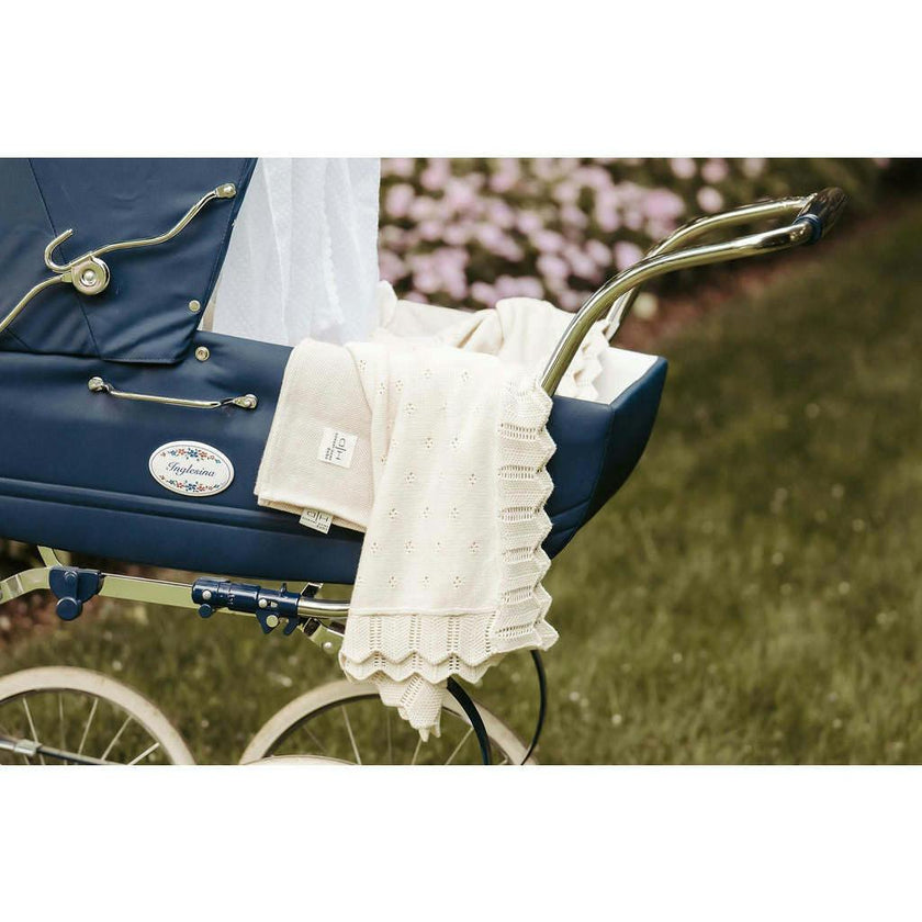 Scalloped Pointelle Blanket - Natural
