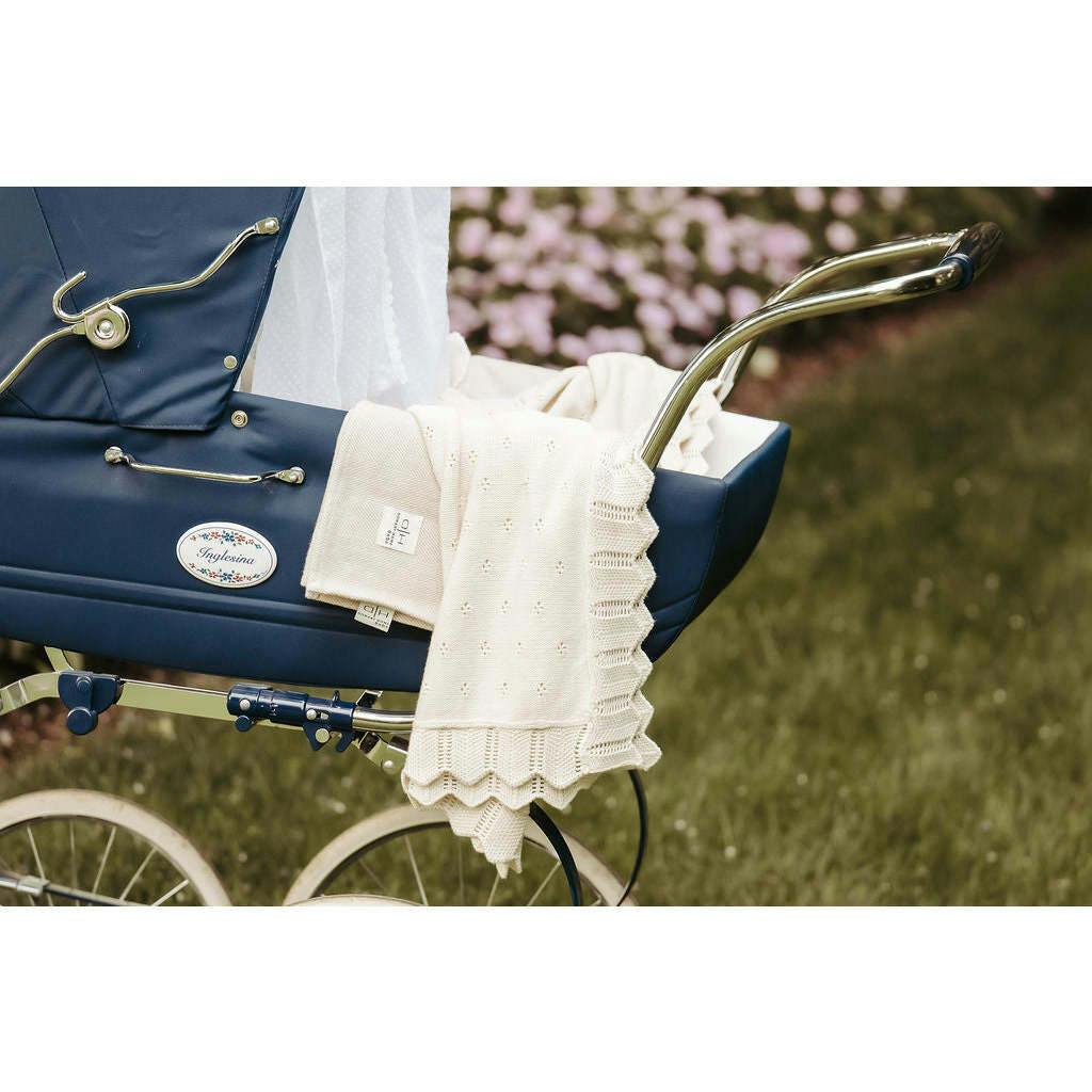 Scalloped Pointelle Blanket - Natural