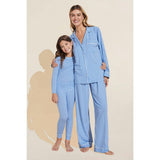 Kids Printed TENCEL™ Modal Unisex Long PJ Set, Blue