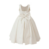 White Redwooda Satin Bow-Back Dress