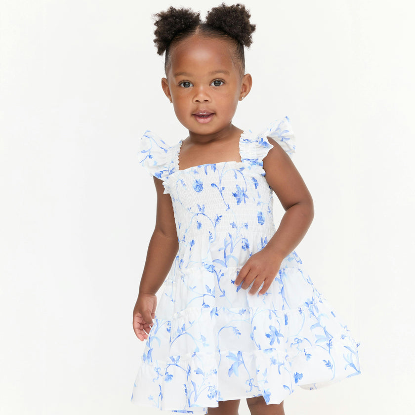 The Tiny Ellie Nap Dress - Blue Botanical