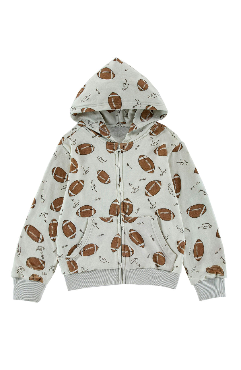 Soft Fleece Zip Up, Football Scramble