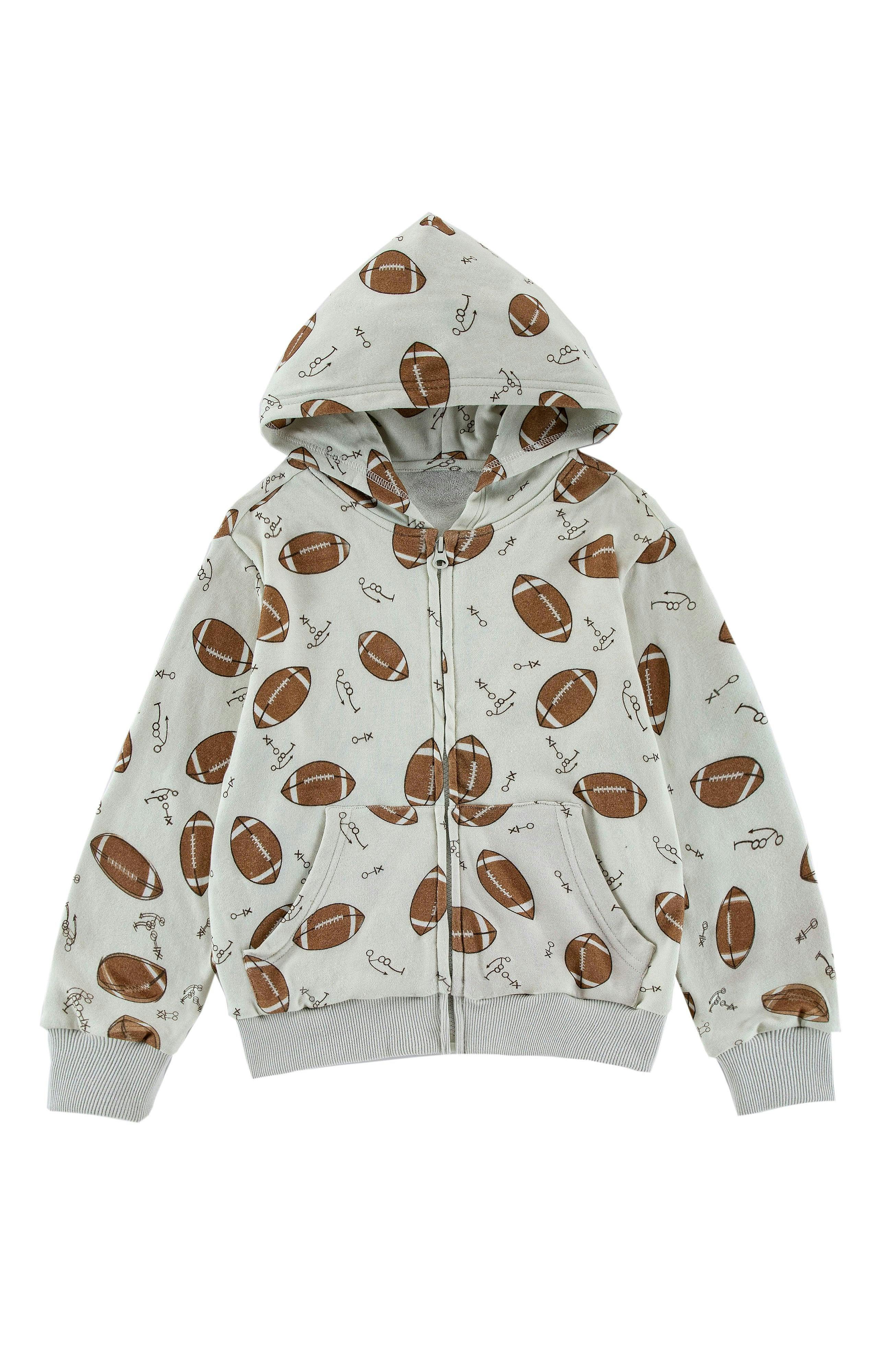 Soft Fleece Zip Up, Football Scramble
