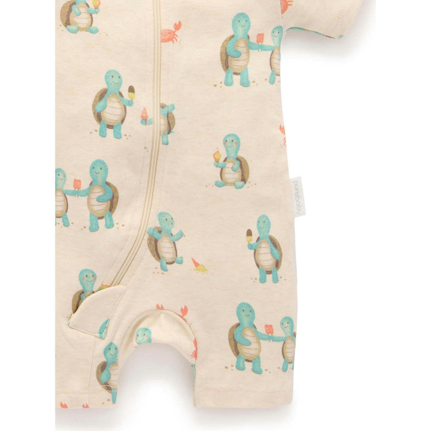 2 Pack S/Slv Digital Growsuit Hungry Turtles Print