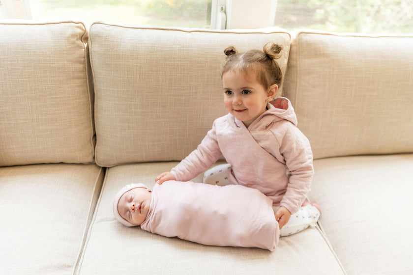 Bebe Bella Ribbed Blanket and Hat Two Piece Set