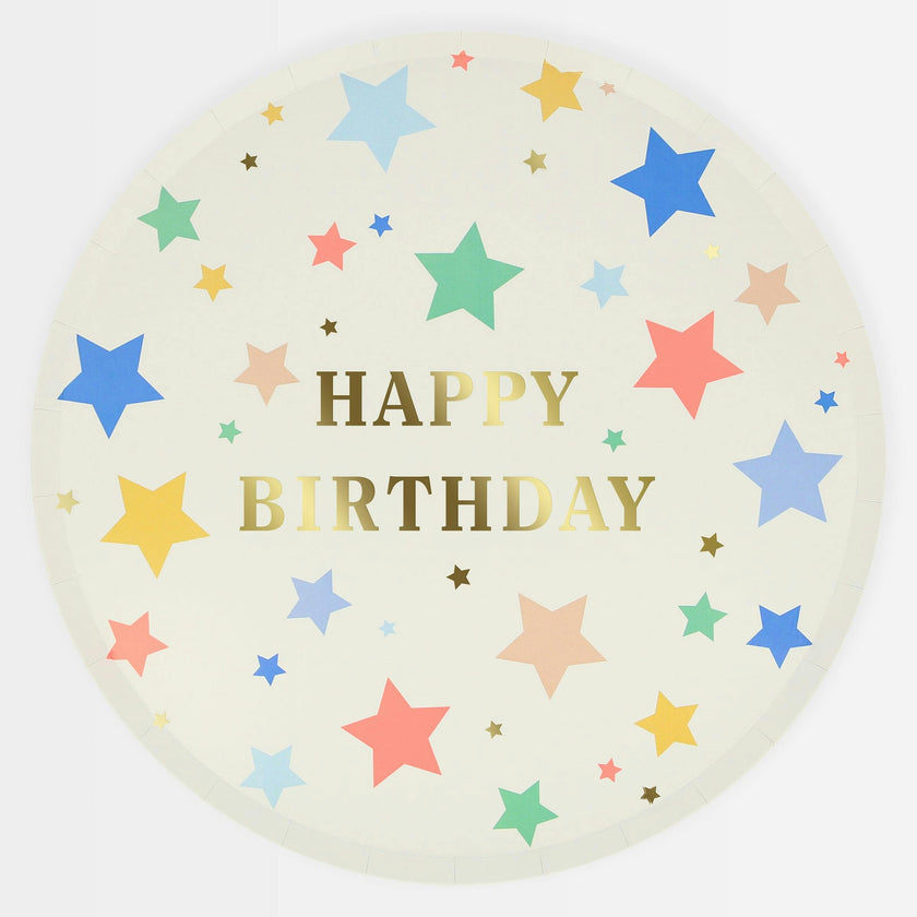Happy Birthday Stars Dinner Plates