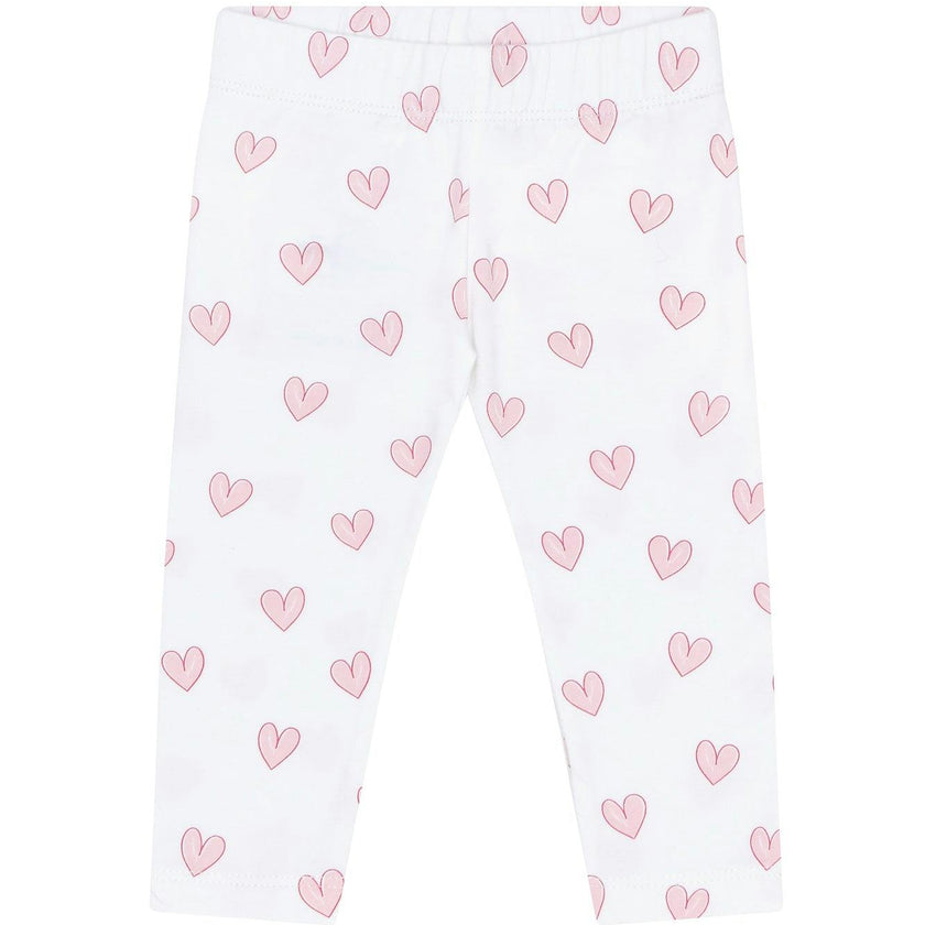 Pink Heart Print Pima Leggings