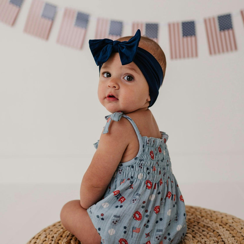 Baby Girl Tie-Smocked Bodysuit in Summer USA