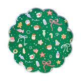 Baking Spirits Bright Dark Green Scalloped Large Plates