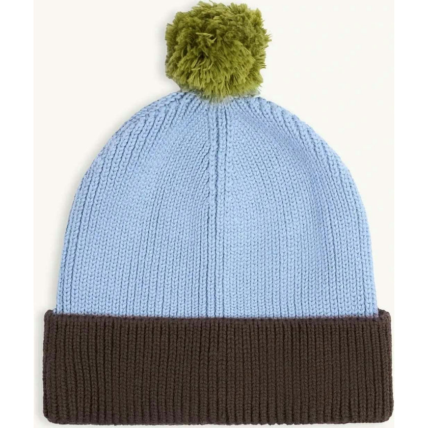 children's cotton beanie - blue & brown