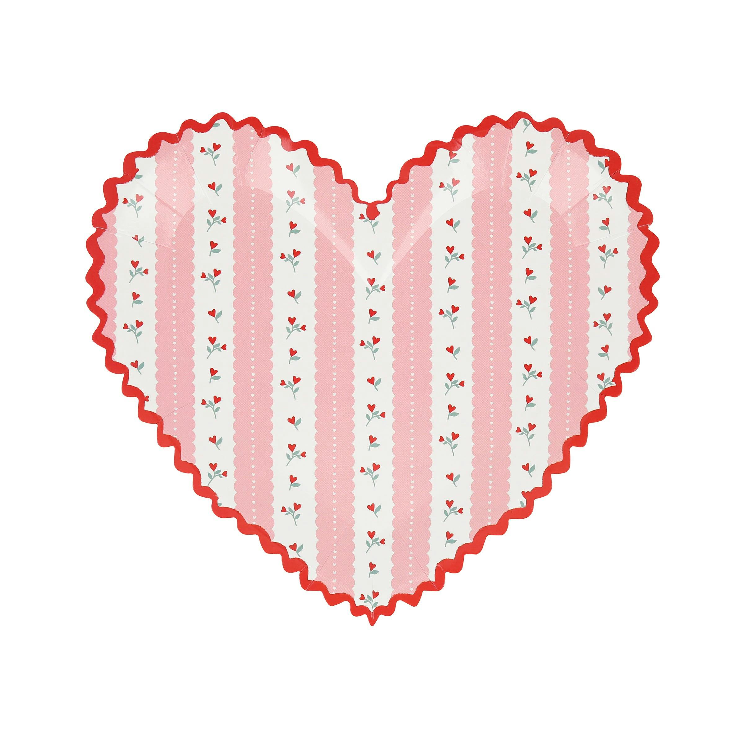 Vintage Rose Heart Plates