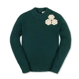 Organic Mock Neck Rosette Sweater