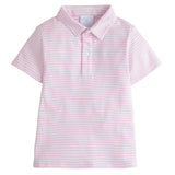 Short Sleeve Polo - Light Pink Stripe