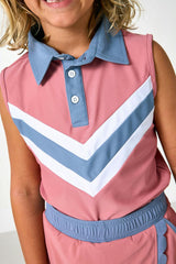 dusty pink/slate cheer top