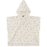 Printed Terry Poncho Beige/Cream