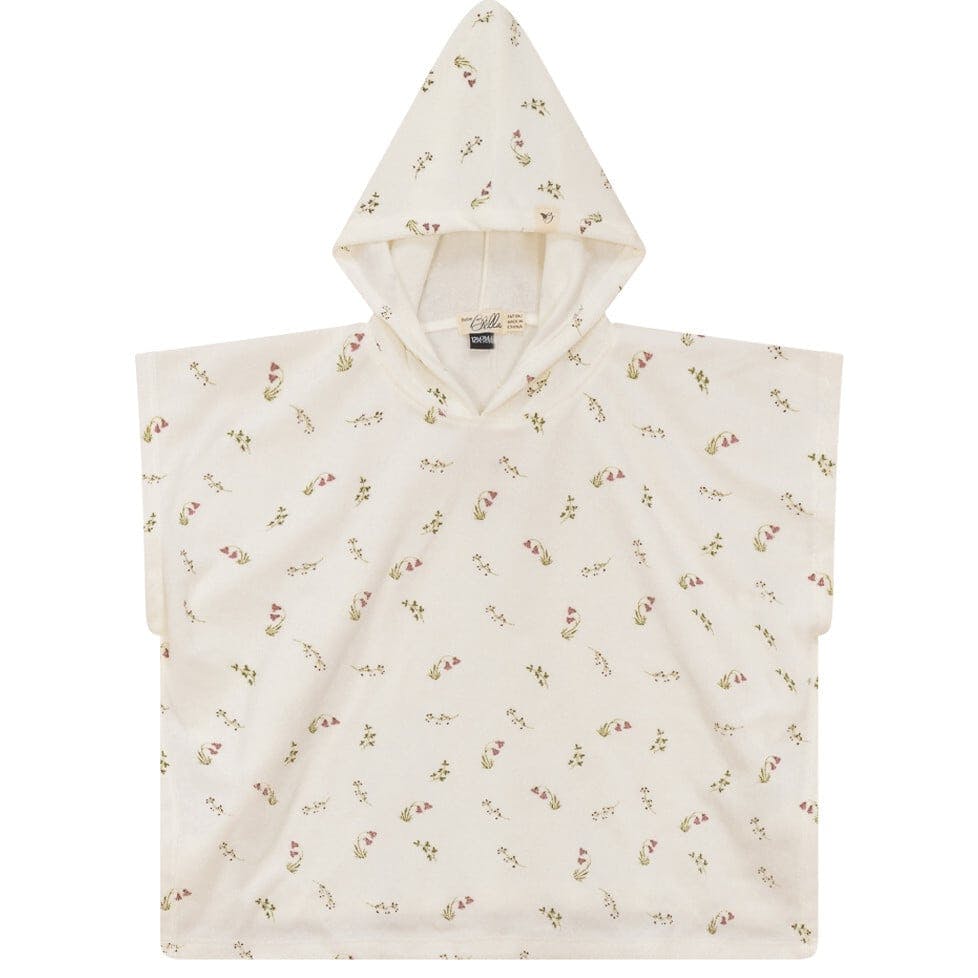 Printed Terry Poncho Beige/Cream