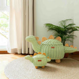 Handcrafted - Dinosaur Storage Basket Mint Green (Small) - Rattan Wicker