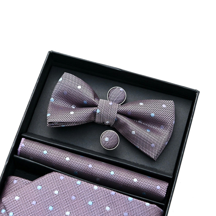 Purple Dotted Tie Set